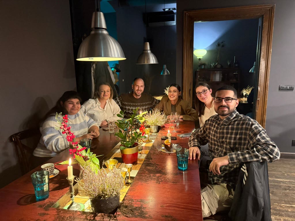 Tanishpreet and colleagues gathered for dinner